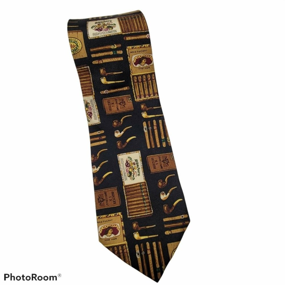 Jos A Bank Corporate Men Silk Neck Tie Cigar Pipe